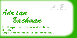 adrian bachman business card